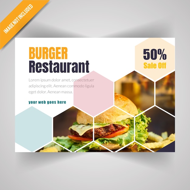 Food horizontal flyer for restaurant