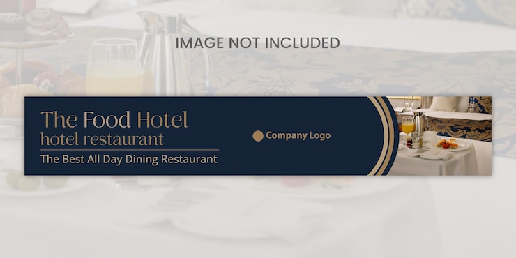 Vector food hotel veg-fruit linkedin 표지 템플릿