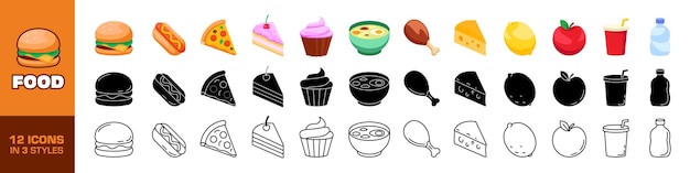 Food icon Food and drink vector set