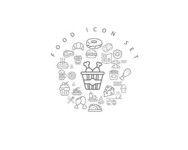 Food icon set decorative