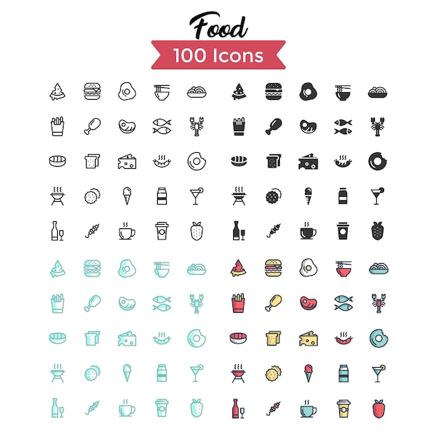 Food icon set.