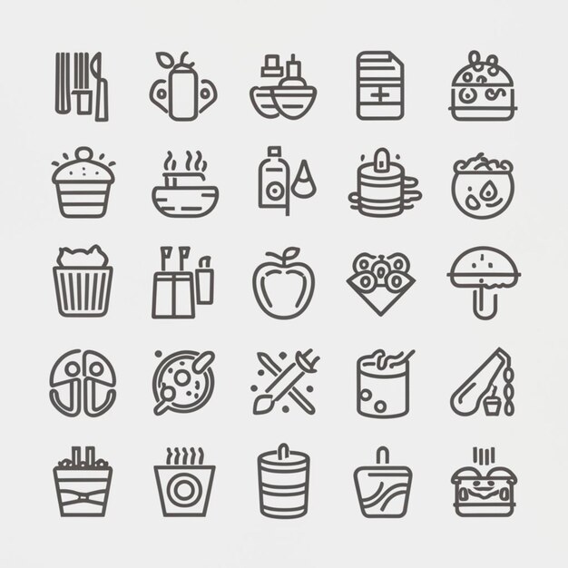 Set vettoriale di icone alimentari