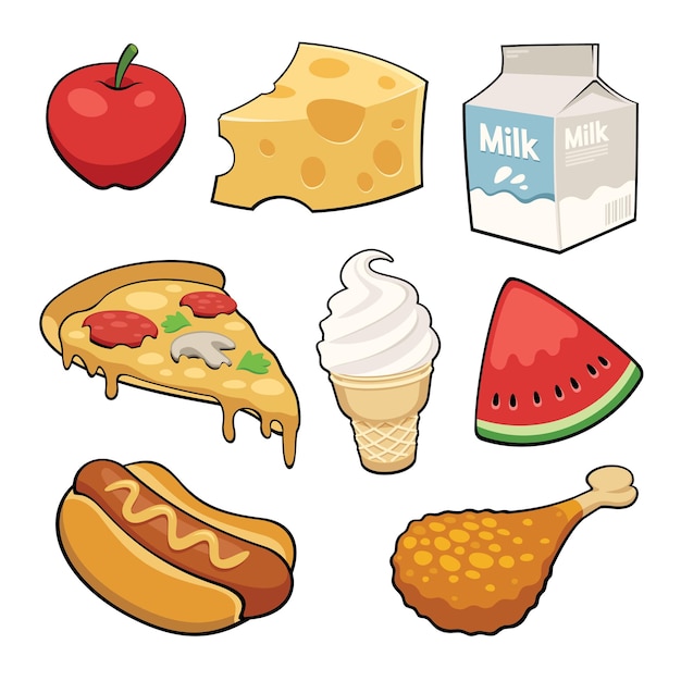 Food icons set for supermarket