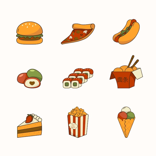 Vector food icons set