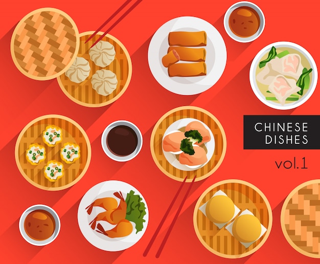 food illustration : chinese dishes