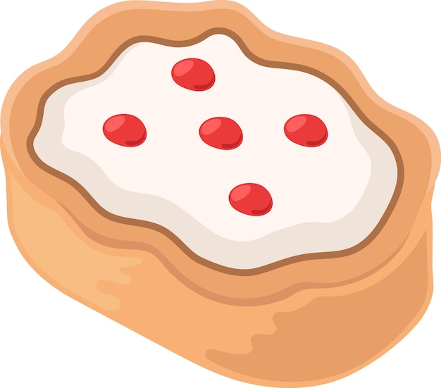 Vector food illustration images pastry menus cakes with delicious mozzarella cheese cream filling