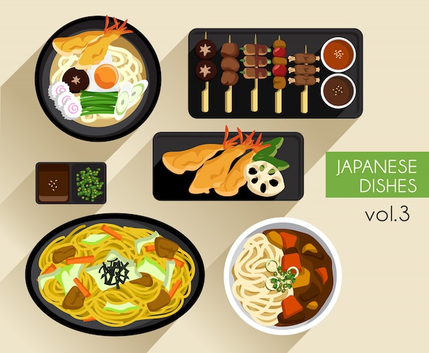 Vector food illustration : japanese food