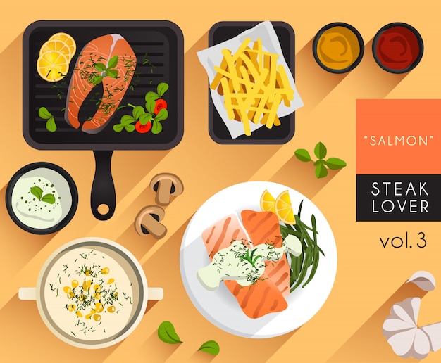 Food Illustration : Steak Lover Set