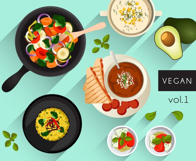 Food illustration : vegan food