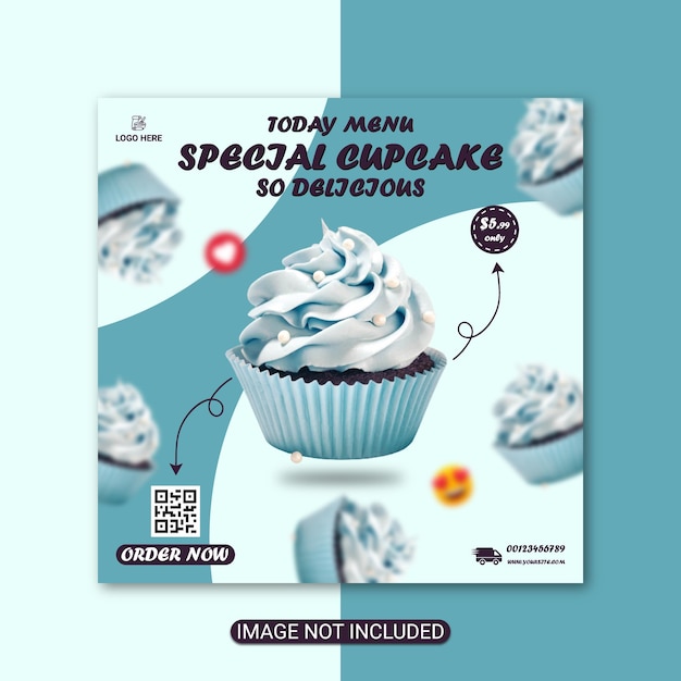 Food instagram post design premium vector