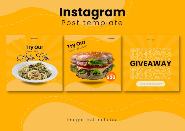 Modello di post alimentare per instagram