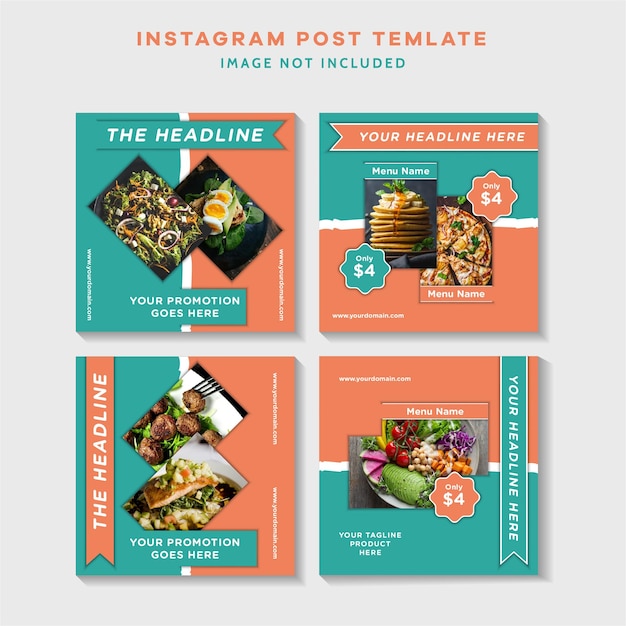 Vector food instagram post template