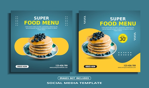 Food instagram social media banner post template