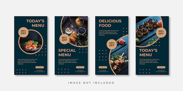 Modello di storie di instagram di cibo