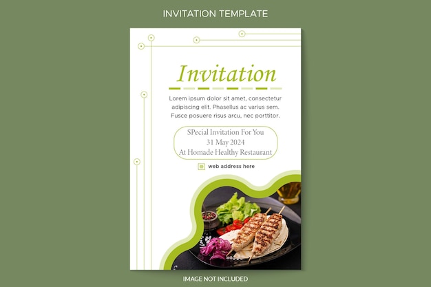 Vector food invitation template design