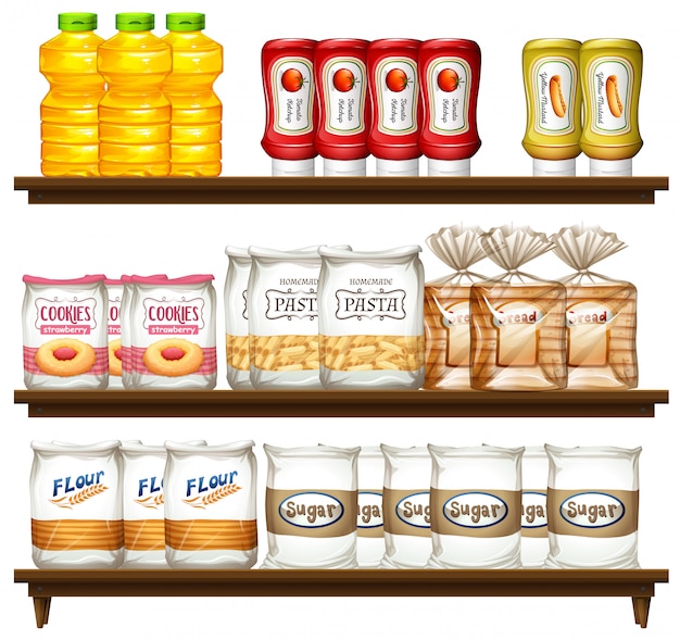 Vector food item on shelf