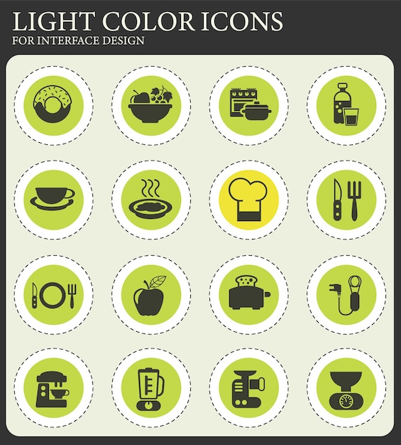 Food and kitchen icon set