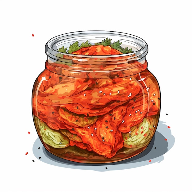 Vector food korean korea kimchi illustration vector cooking spicy cabbage fresh delicious design