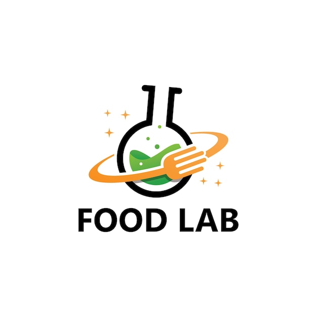 Дизайн шаблона логотипа лаборатории продуктов питания