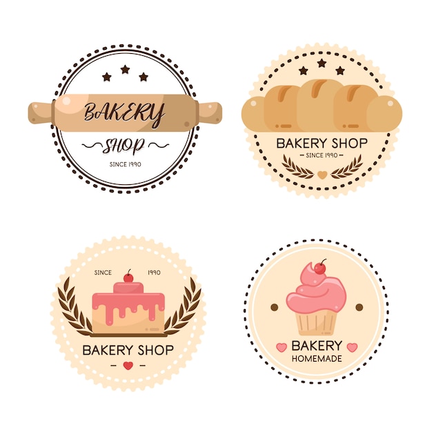 Food Label bakery, sweet bakery, dessert, sweets shop - Design Template.