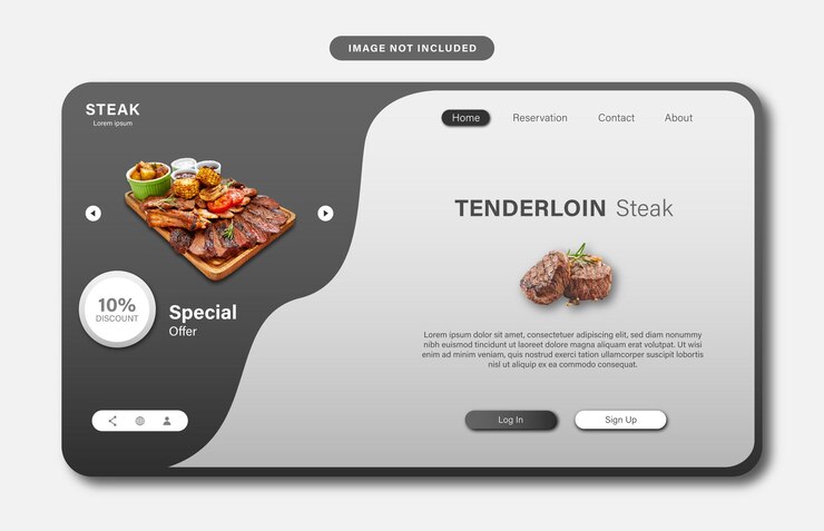 Vector food landing page template