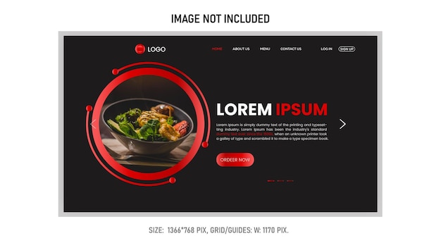 Food landing page vector template