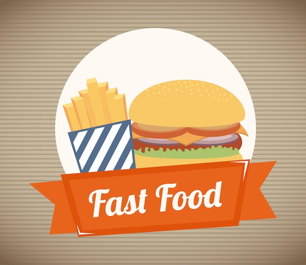 food over lineal illustration
