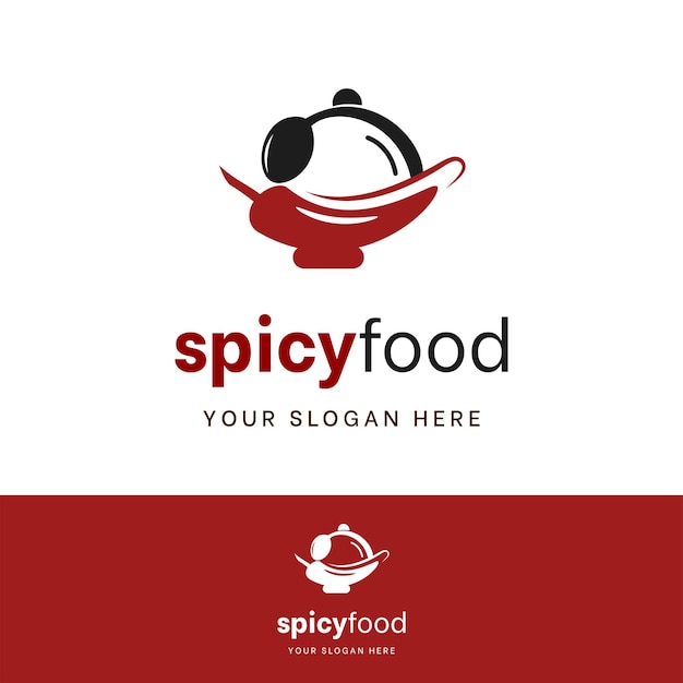 Food logo design for restaurant with special menu spicy taste