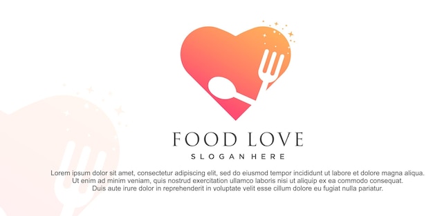 Food logo design with creative concept premium vector