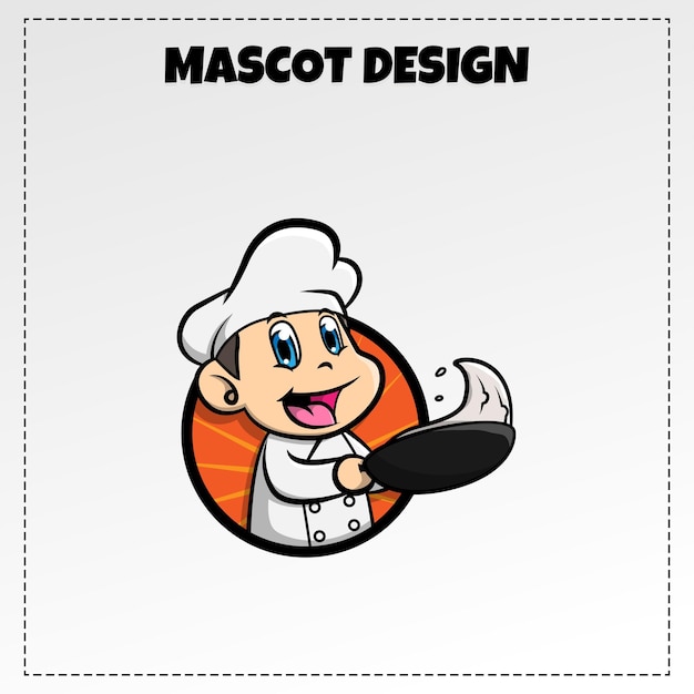 Food logo fried rice mascot illustration vector design