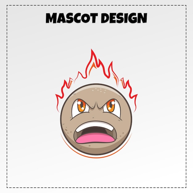 Vector food logo grilled meatballs mascot illustration vector design