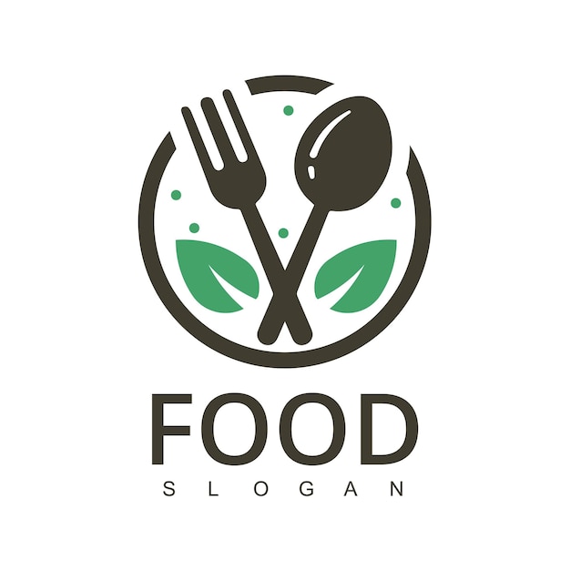Vettore logo alimentare iconica ed etichetta per il menu di design di un ristorante o di una caffetteria