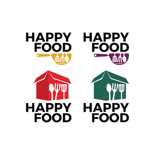 food logo packaging design vector