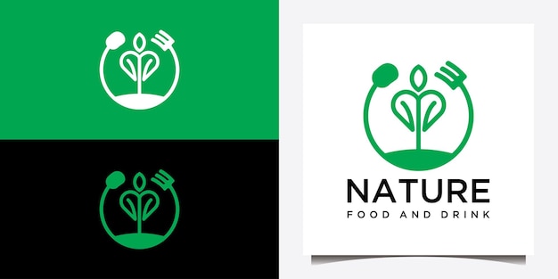 food logo with natural concept and modern design for restaurant