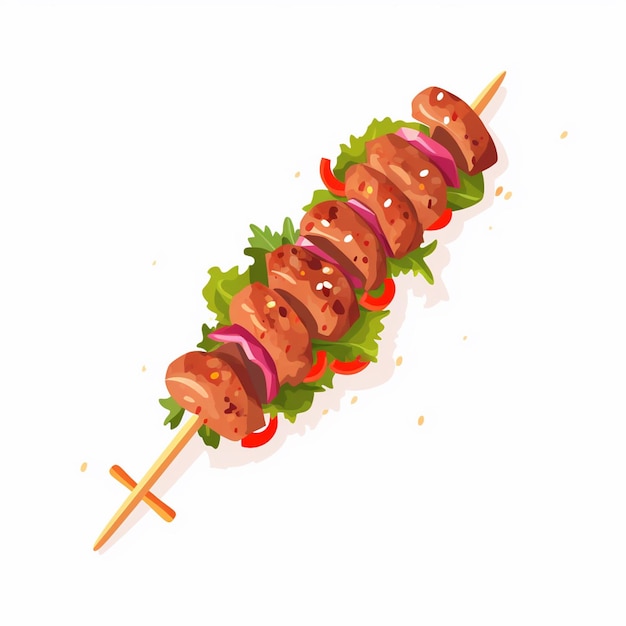 Vector food meat grill restaurant beef kebab vector delicious turkish grilled meal design isola