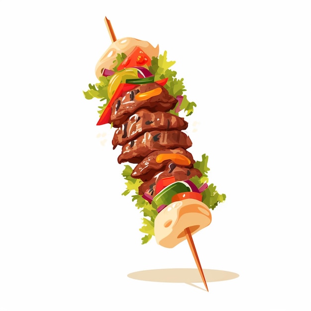 food meat grill restaurant beef kebab vector delicious turkish grilled meal design isola