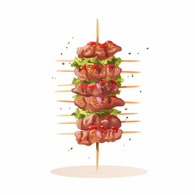 food meat grill restaurant beef kebab vector delicious turkish grilled meal design isola