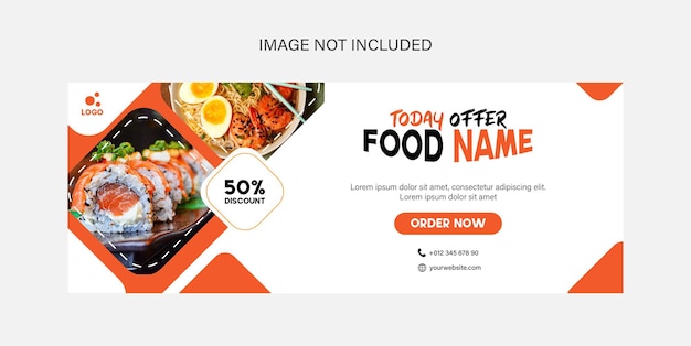 Food menu banner and social media cover template