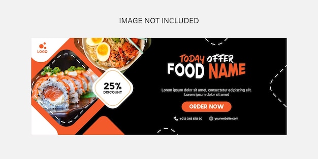 Vector food menu banner and social media cover template