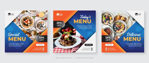 Food menu banner social media post template