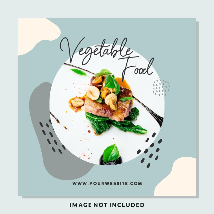 Vector 음식 메뉴 배너 또는 소셜 미디어 게시물 템플릿
