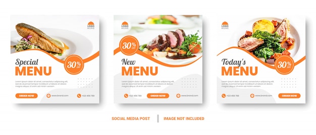 Menu di cibo banner social media post.