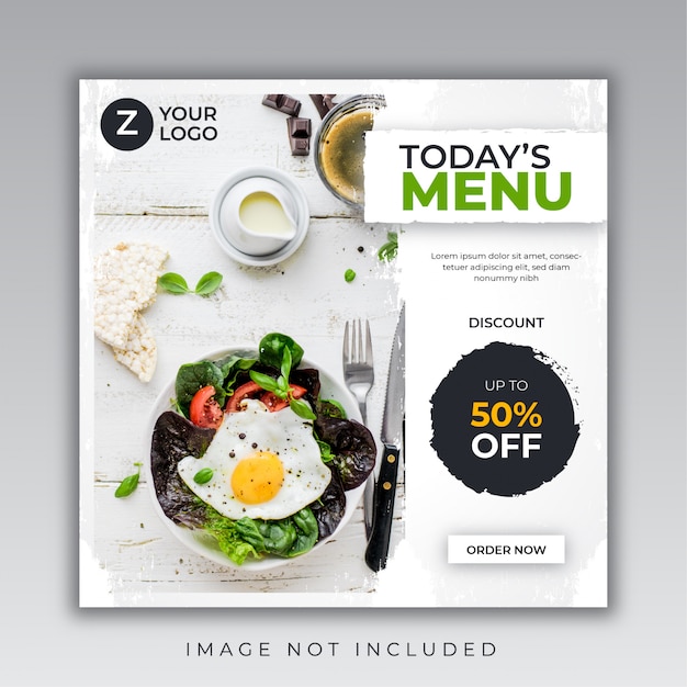 Vector food menu banner social media post