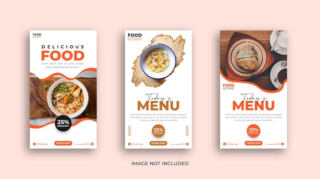 food menu banner social media story design template