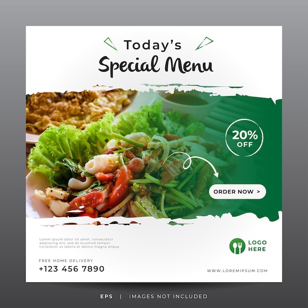 food menu banner for social media template