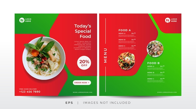 food menu banner for social media template