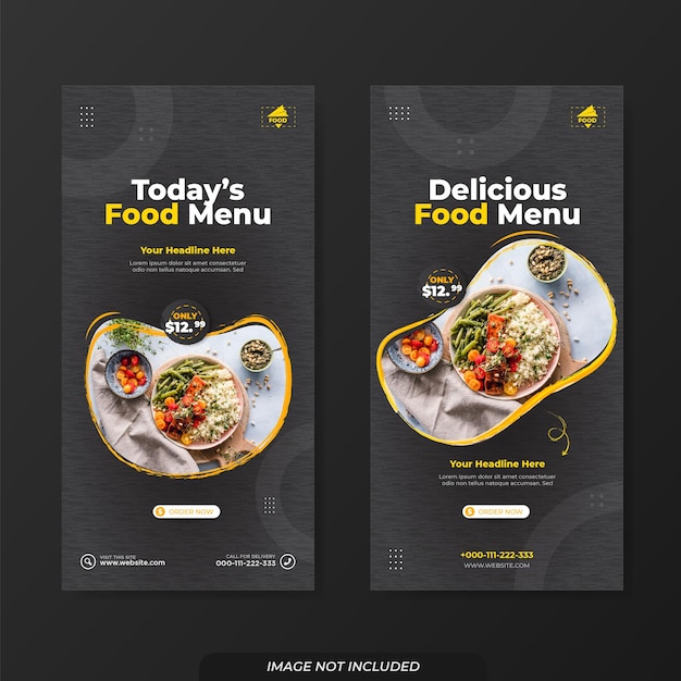 Food menu banner template design for social media promotion