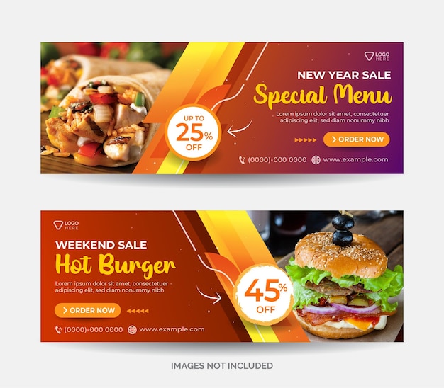 Food Menu Banner Template Social Media Post Template Hot Burger Menu Restaurant Banner Template