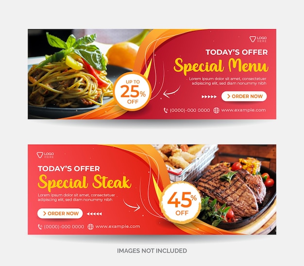 Food Menu Banner Template Social Media Post Template Special Steak Menu Restaurant Banner Template