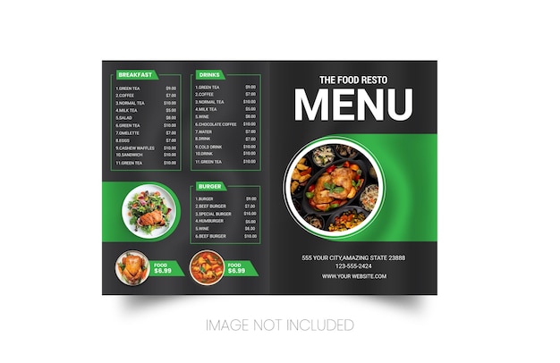 Vector food menu brochure template